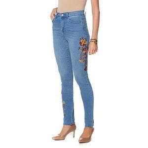 DG2 Floral Embroidered High Waist Jean Size 8